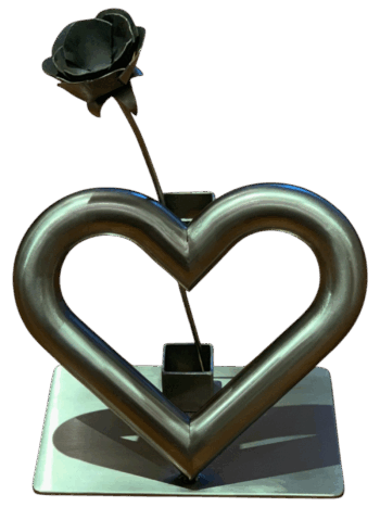 "Heart" mit Metall-Rose